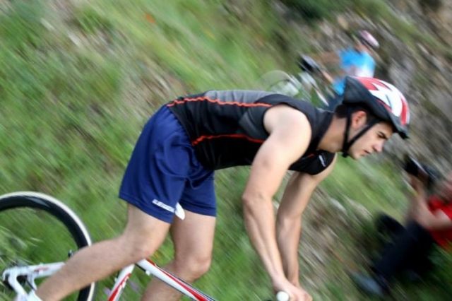 descending a mountain bike path 